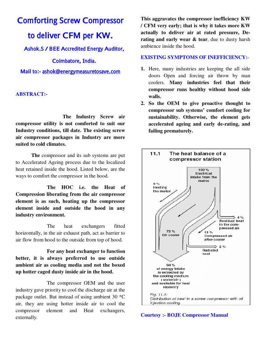 Pdf Comforting Screw Compressor To Deliver Cfm Per Kw intended for sizing 850 X 1100