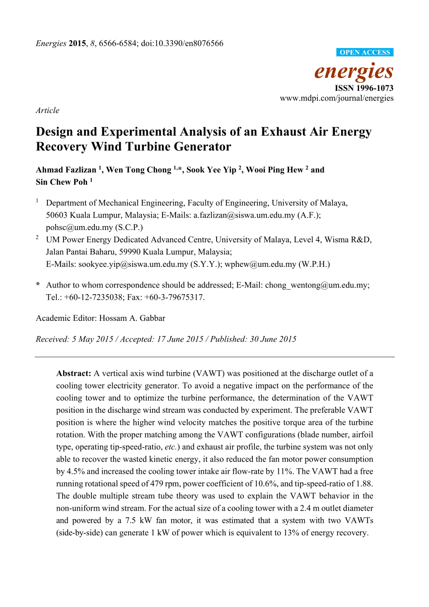 Pdf Design And Experimental Analysis Of An Exhaust Air inside dimensions 850 X 1203
