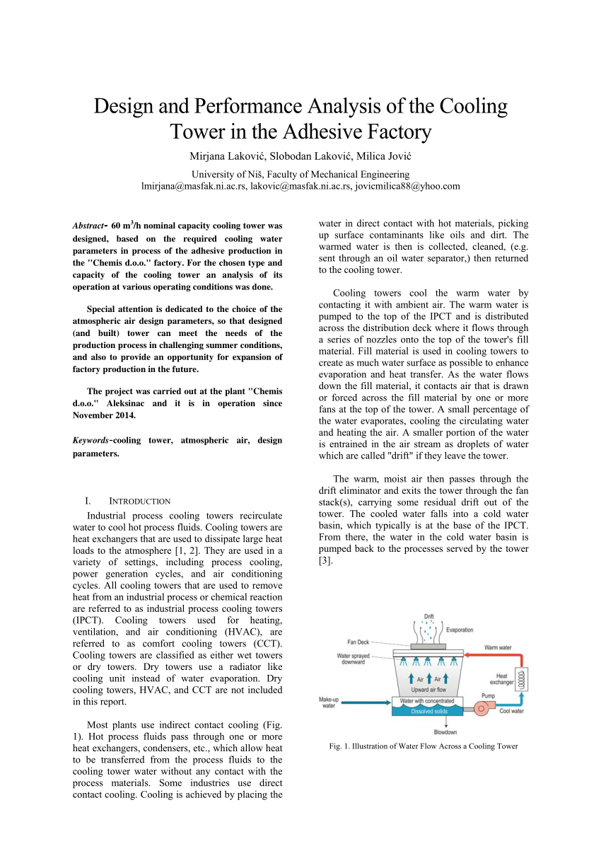 Pdf Design And Performance Analysis Of The Cooling Tower In regarding size 850 X 1203