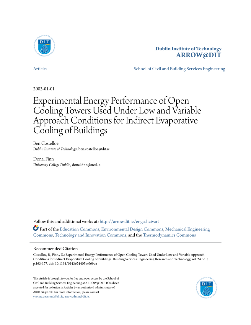Pdf Experimental Energy Performance Of Open Cooling Towers with measurements 850 X 1100