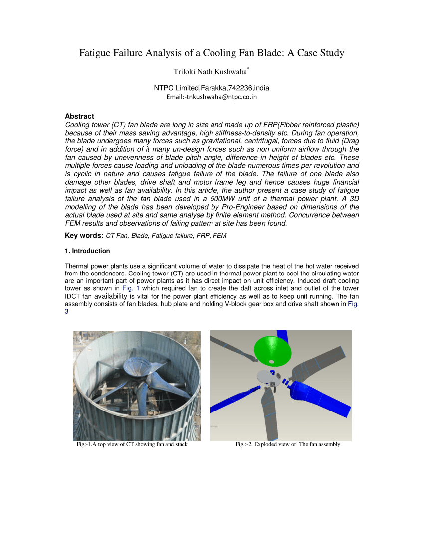 Pdf Fatigue Failure Analysis Of A Cooling Fan Blade A Case intended for proportions 850 X 1100