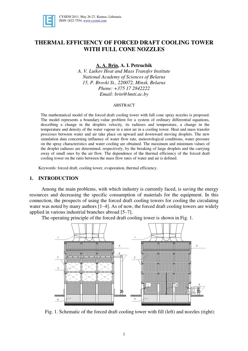 Pdf Thermal Efficiency Of Forced Draft Cooling Tower With with regard to size 850 X 1202