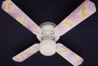 Purple Disney Tinkerbelle Print Blades 42in Ceiling Fan Light Kit throughout measurements 1001 X 1335