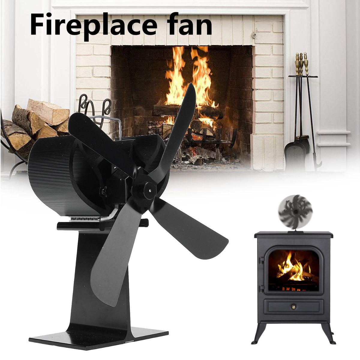 Quiet Stove Fireplace Fan Heat Powered 4 Blade For Wood Log Burner Eco Top Gift For Efficient Heat Distribution inside measurements 1200 X 1200