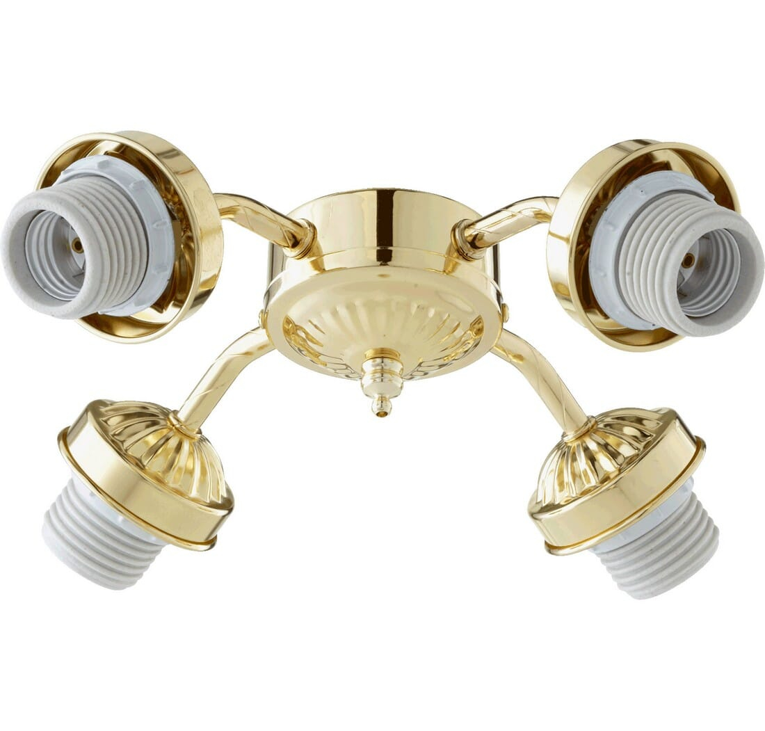 Quorum 4 Light 10 Ceiling Fan Light Kit In Polished Brass inside size 1100 X 1051