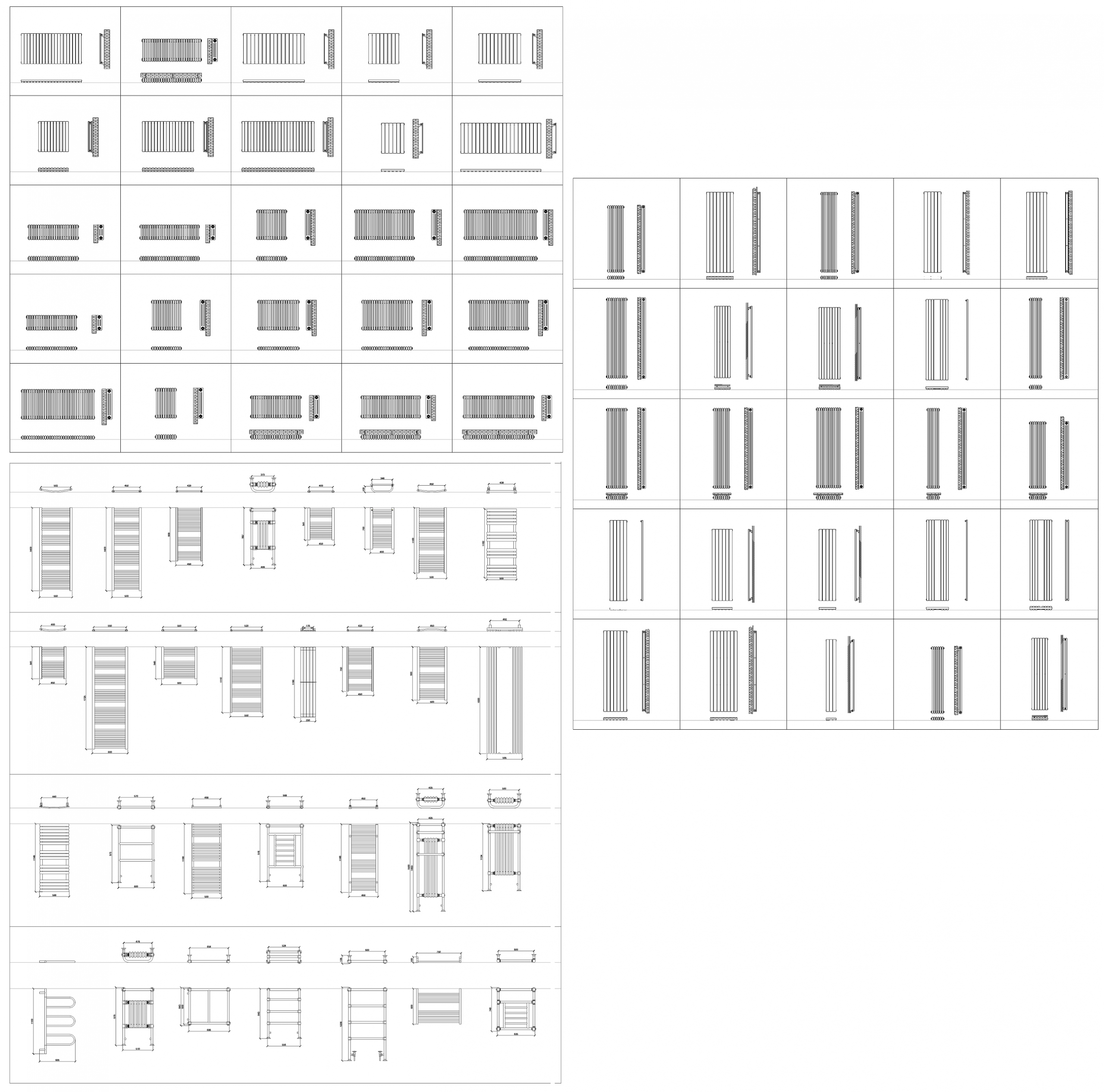 Radiateurs Cad Bundle Collections Dwg with measurements 2587 X 2559