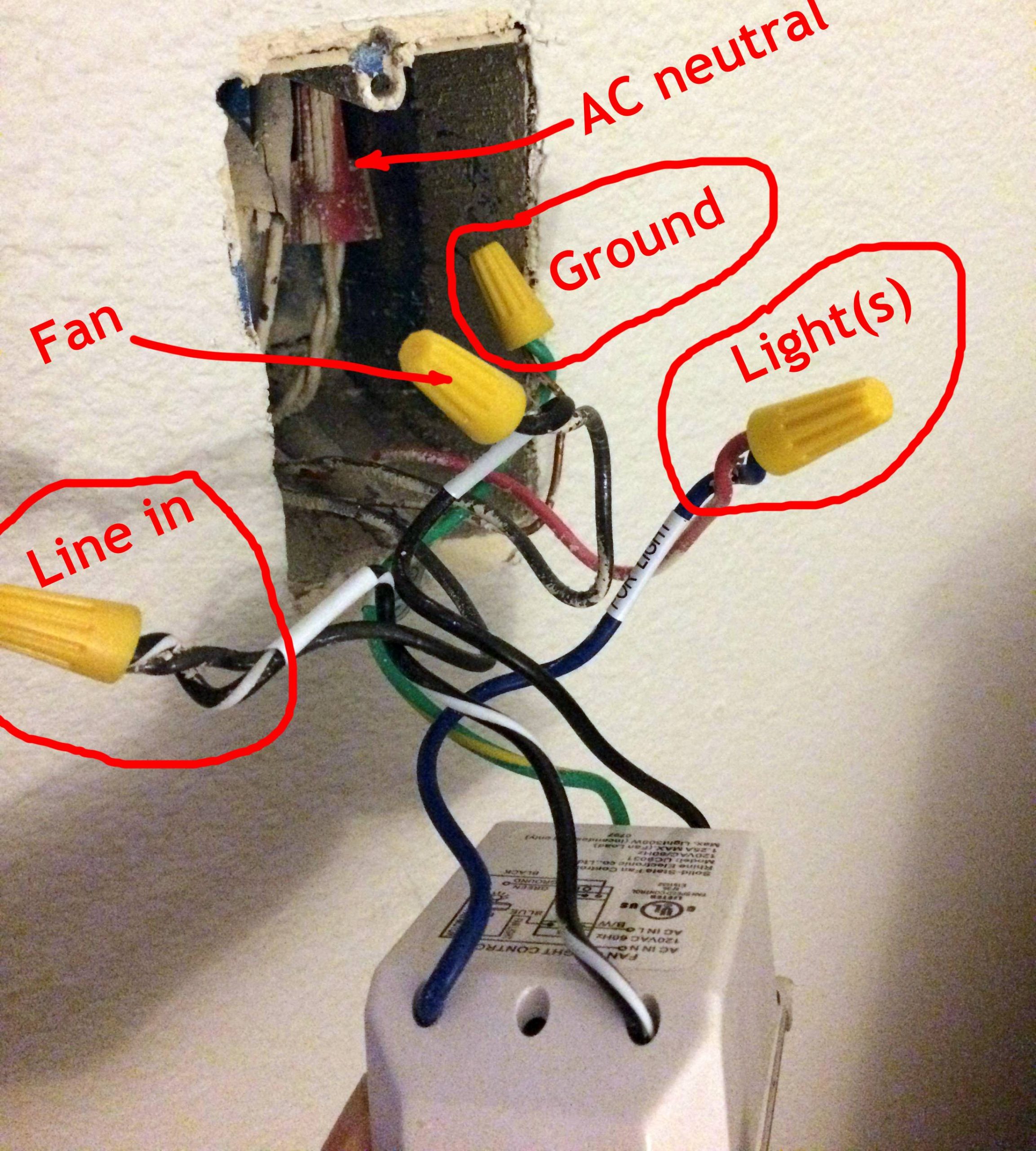 Rewire Wall Switch To An Onoff Switch For A Ceiling Fan within measurements 2448 X 2718