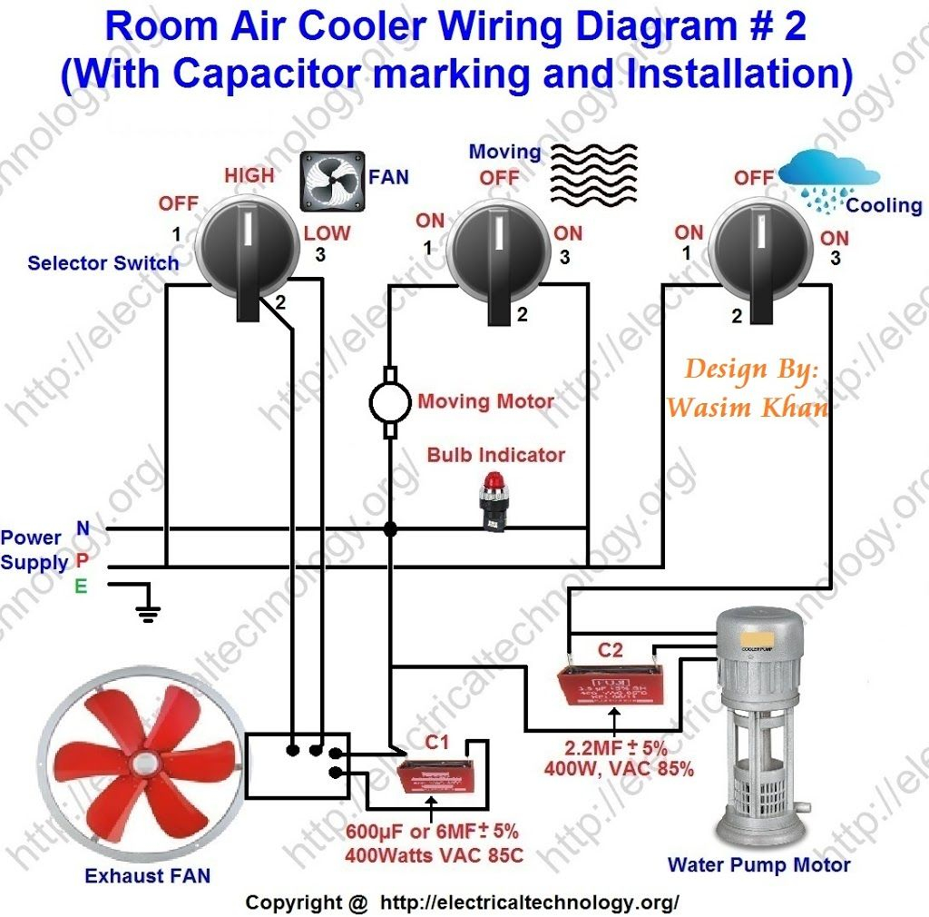 Room Air Cooler Wiring Diagram 2 With Capacitor Marking within sizing 1024 X 1010
