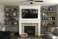 Rustic Living Room Barnwood Floating Shelves Shiplap for proportions 4032 X 3024