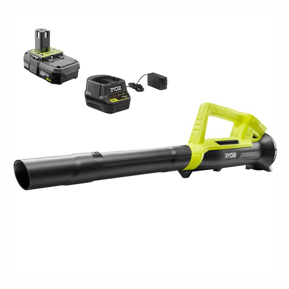 Ryobi One 90 Mph 200 Cfm 18 Volt Lithium Ion Cordless Leaf Blowersweeper 20 Ah Battery And Charger Included intended for measurements 1000 X 1000