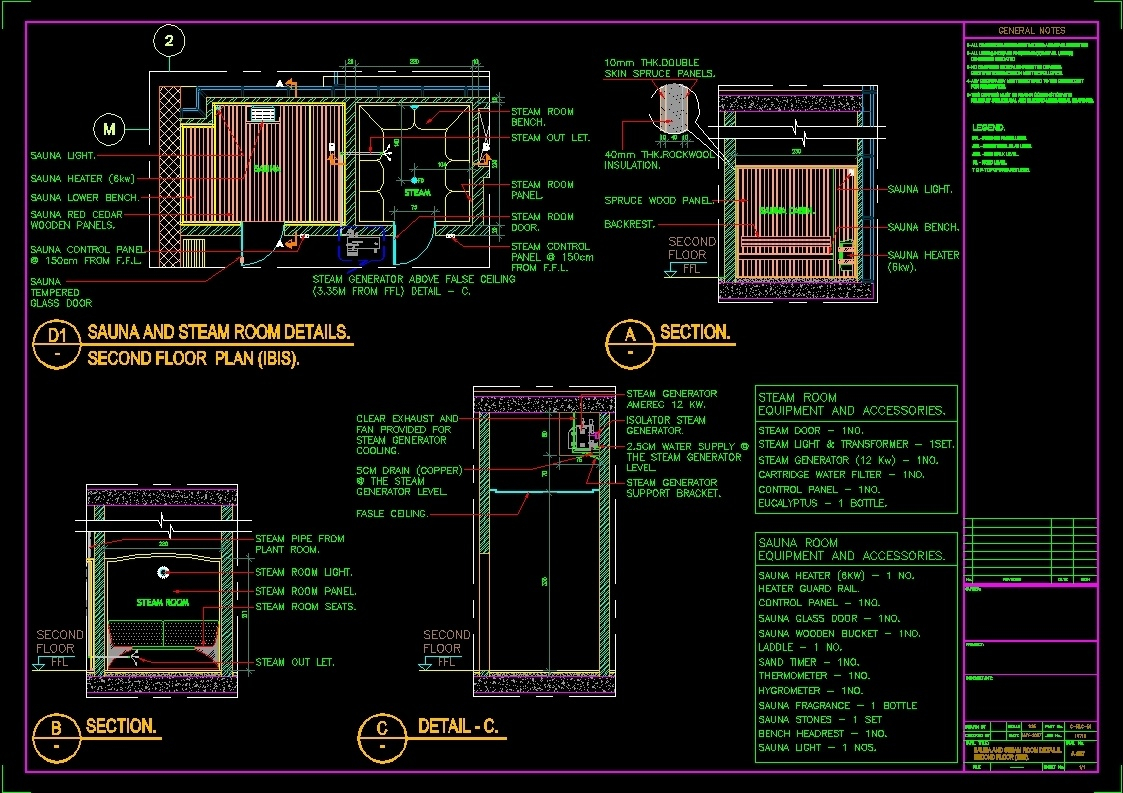 Sauna And Steam Room Details Dwg Detail For Autocad Designs Cad for sizing 1123 X 793