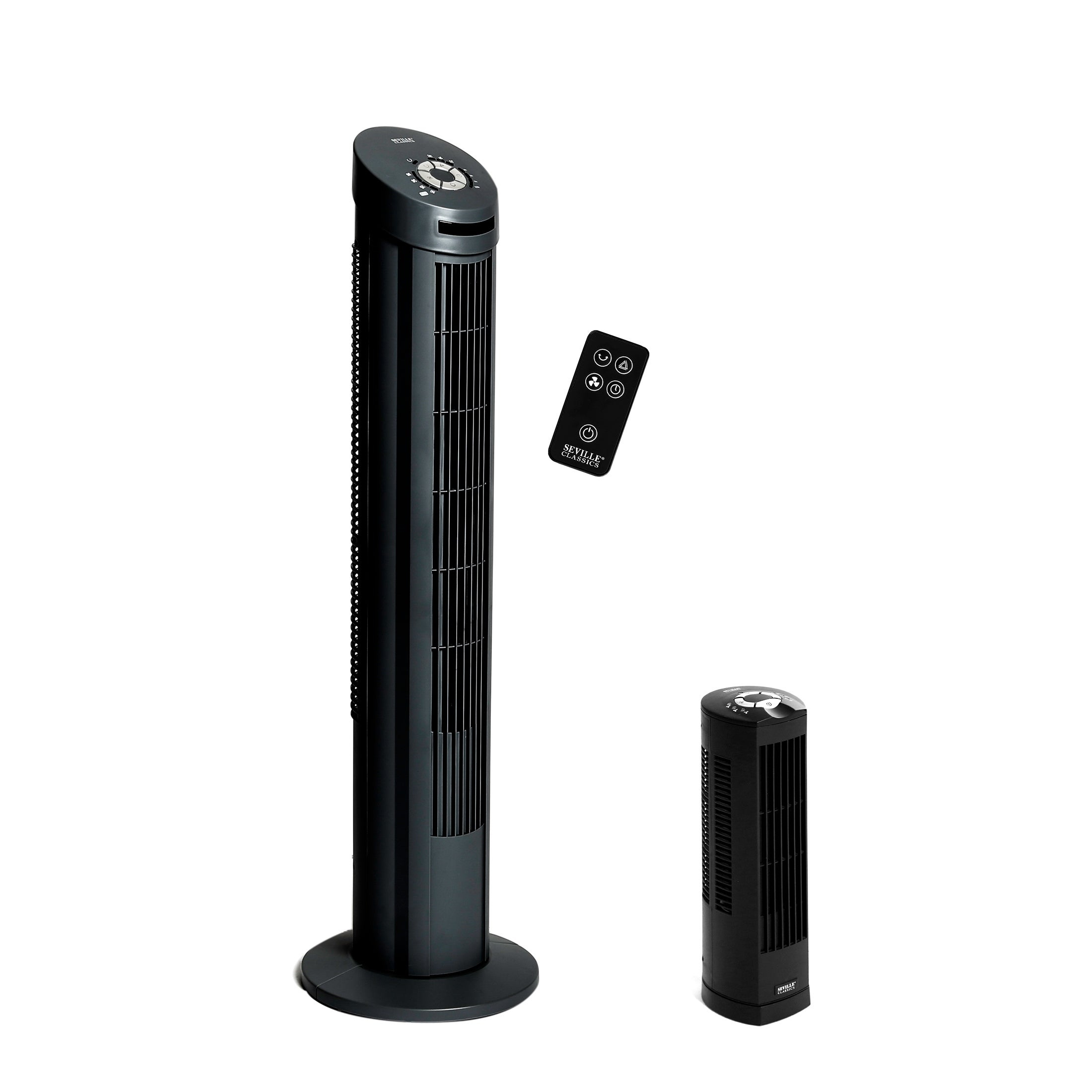 Seville Classics Ultraslimline Tower Fan Combo Pack 40 In Tower Fan 17 In Personal Tower Fan within size 2200 X 2200