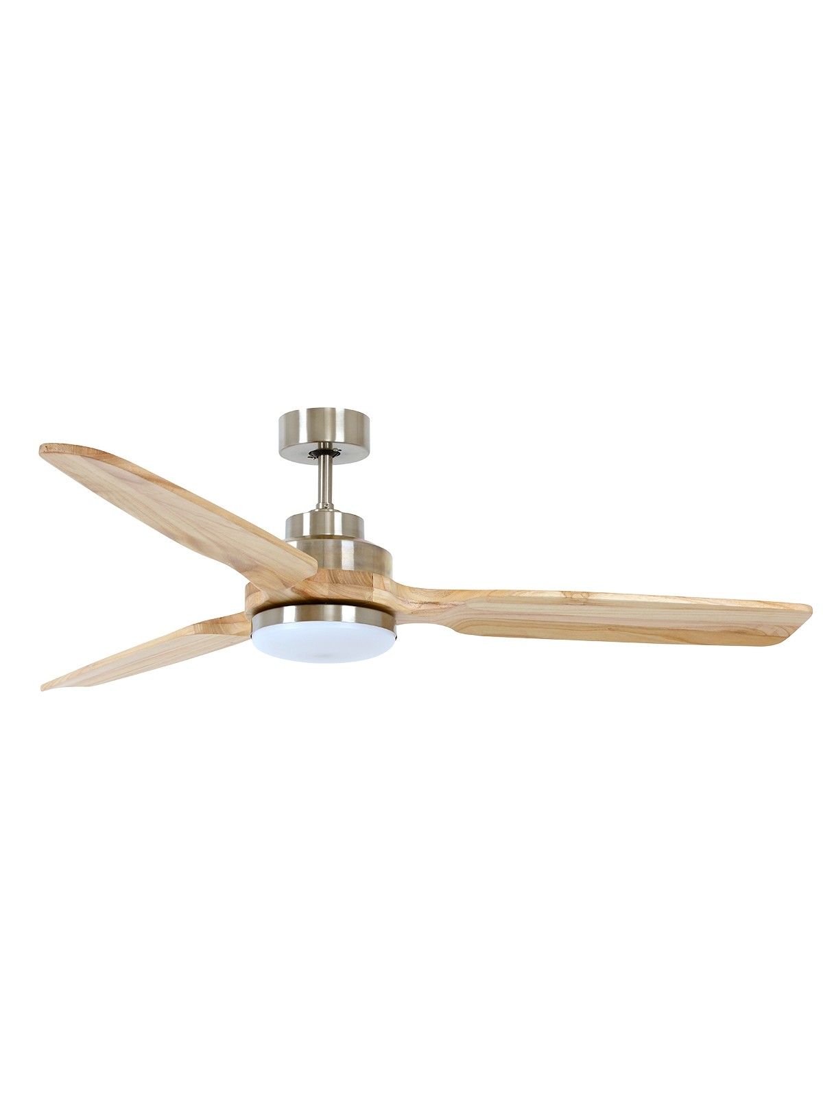 Shoalhaven 142cm 3 Blade Fan And Led Light In Brushed Chromeashwood with regard to dimensions 1200 X 1600