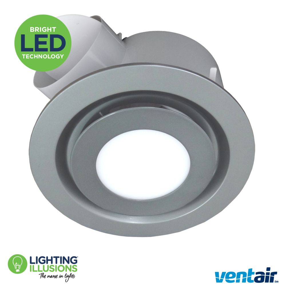 Silver Round Ventair Airbus 250 Pro V Bathroom Exhaust Fan With 14w Led Light in size 1000 X 1000