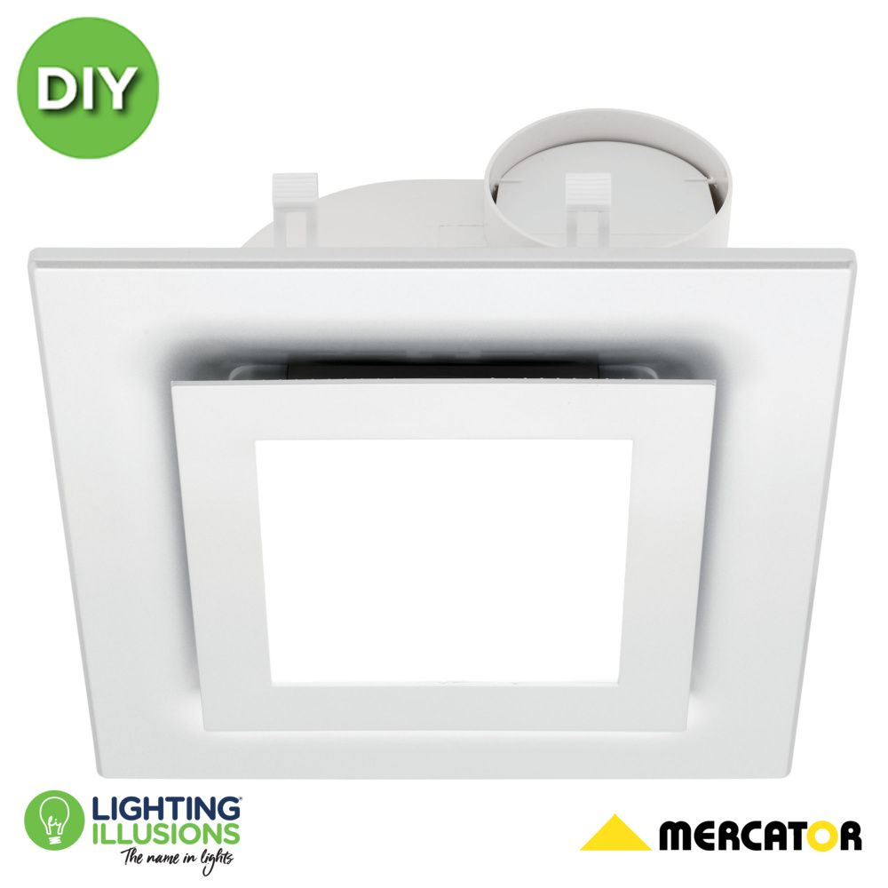 Silver Square Mercator Starline Diy Exhaust Fan With 16w Led Light inside size 1000 X 1000