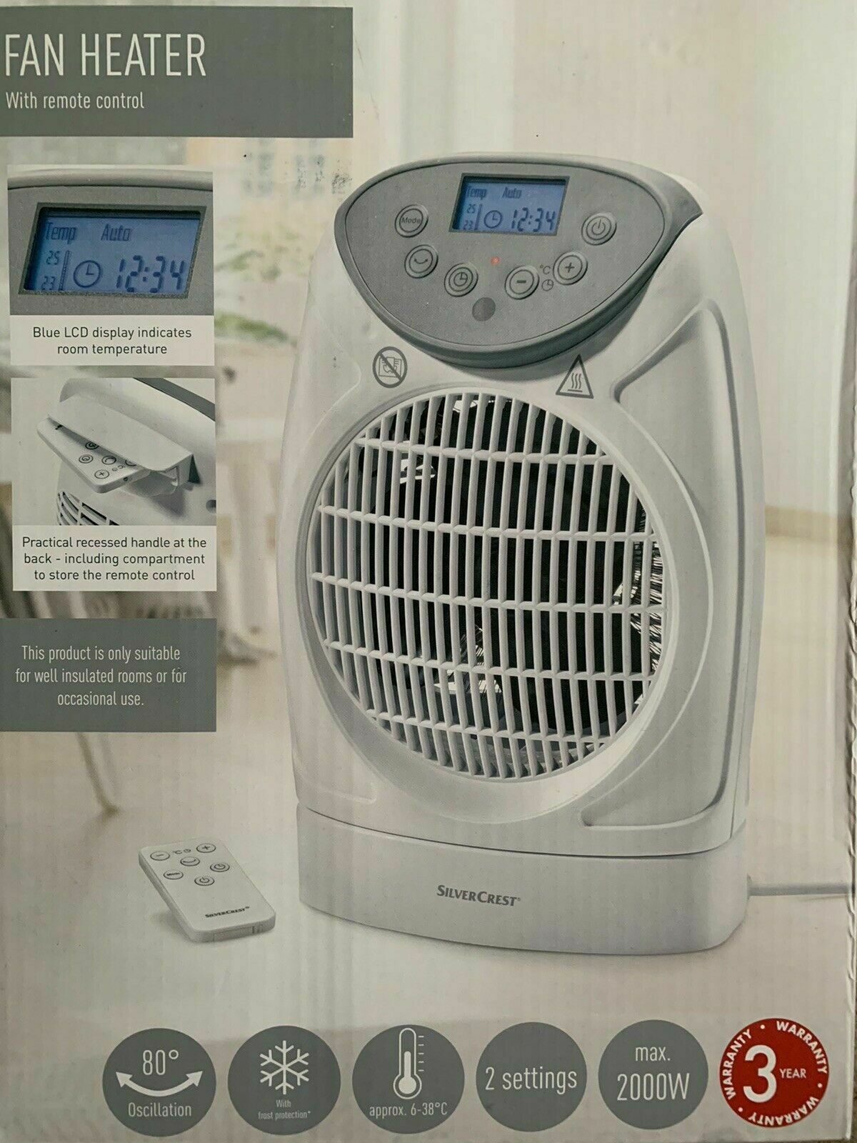 Silvercrest Oscillating Fan Heater 10002000 W With Remote Control Made Germany pertaining to sizing 1200 X 1600