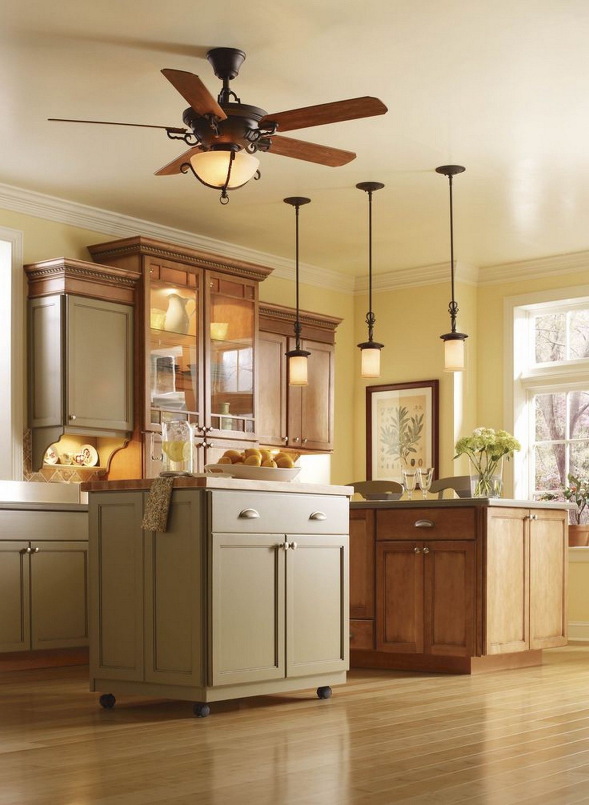 Small Island Under Awesome Kitchen Ceiling Lights With for measurements 2002 X 2734