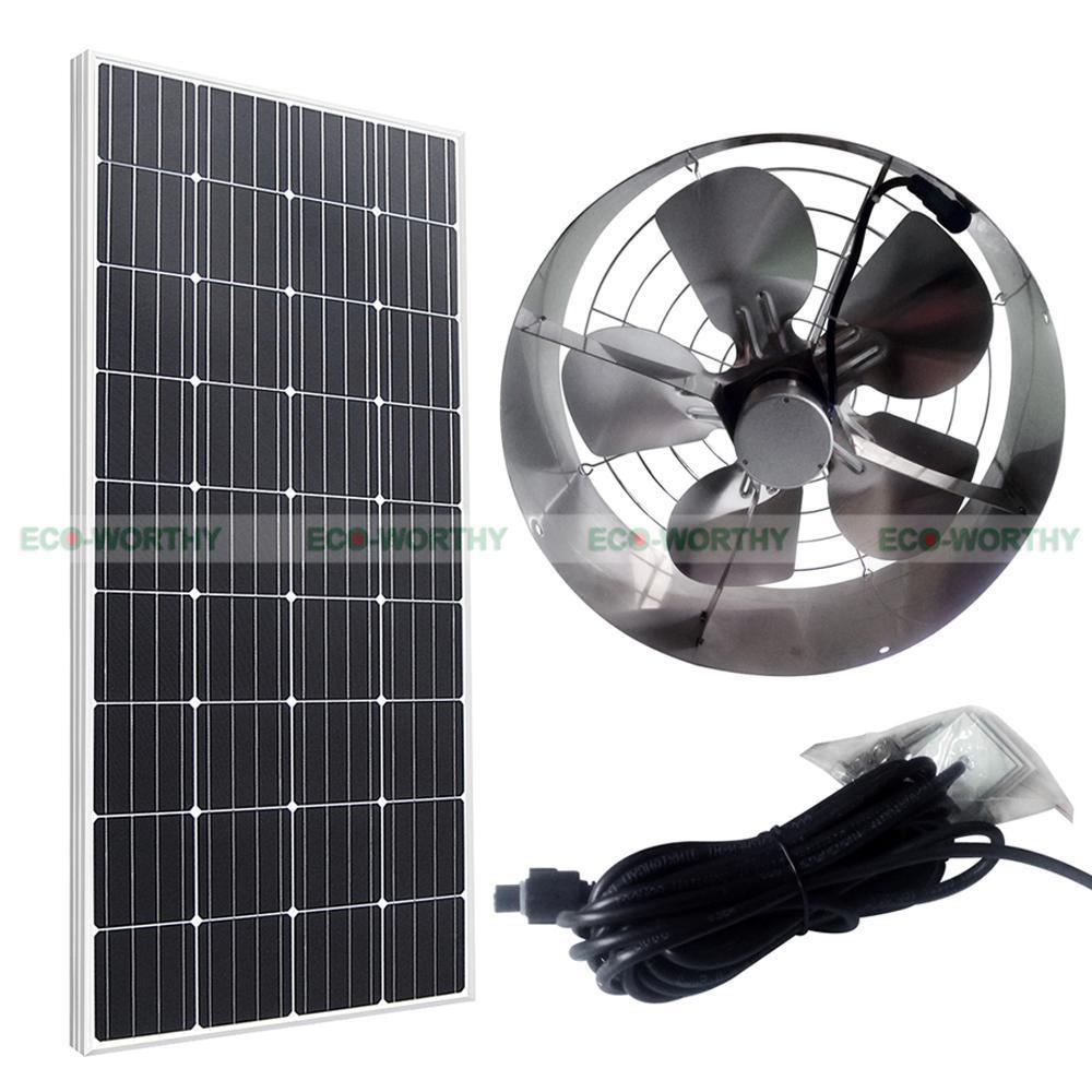 Solar Powered 65w Attic Ventilator Roof Vent Fan W 100w 12v within dimensions 1000 X 1000