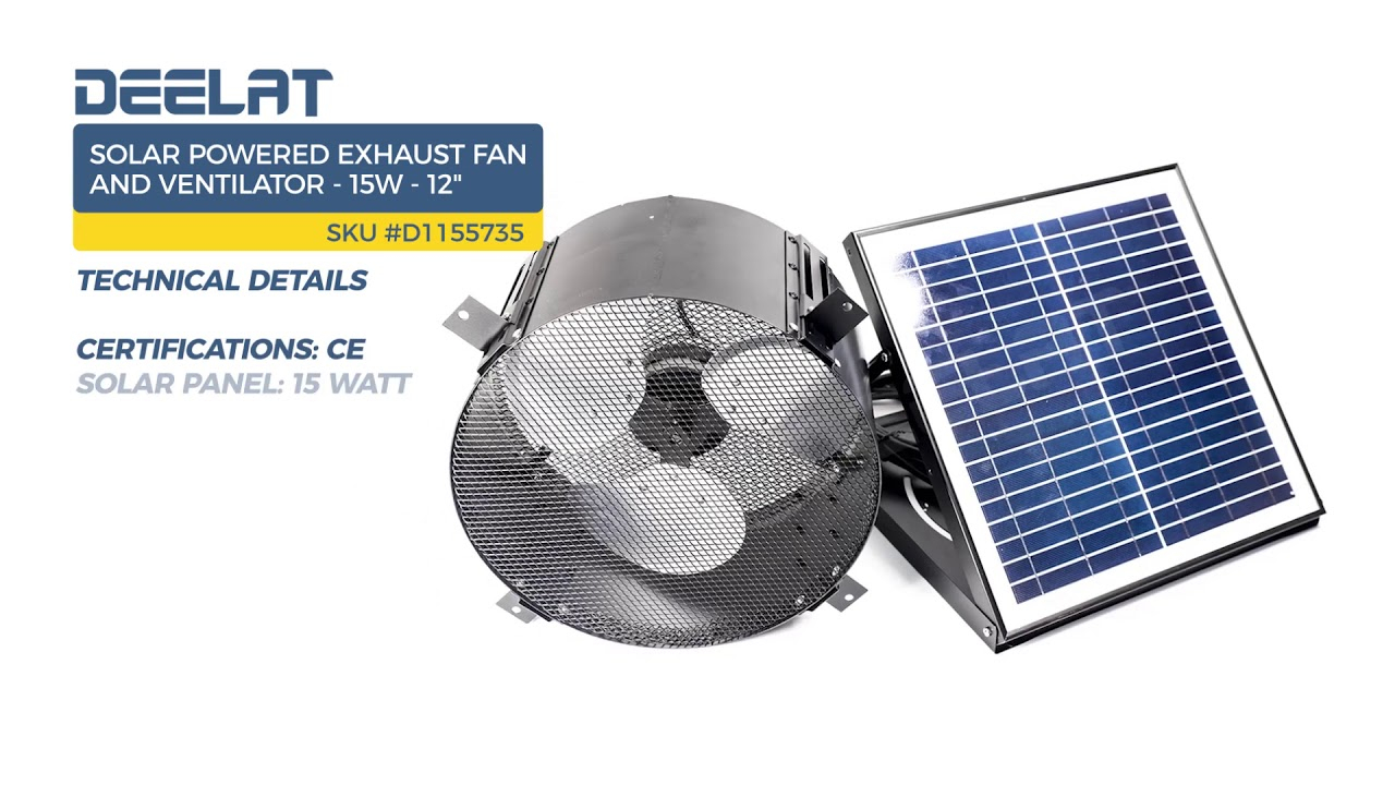 Solar Powered Exhaust Fan And Ventilator 15w Adjustable 12 Wall Mounted in proportions 1280 X 720