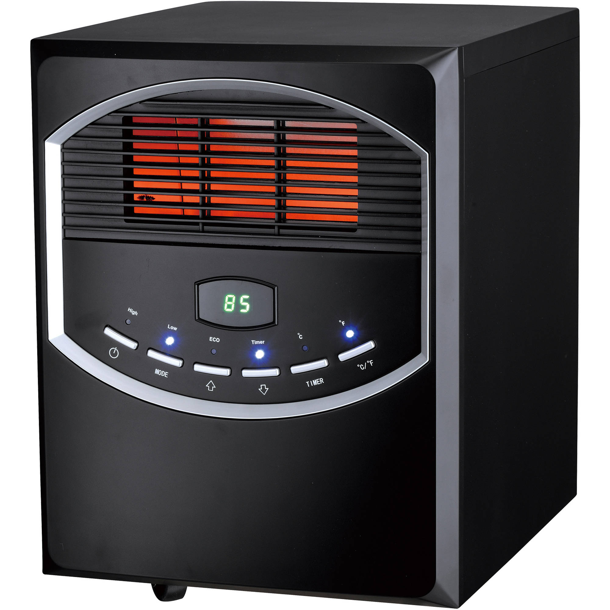 Soleil Infrared 4 Element Quartz Electric Room Heater With Remote 7501500 Watt Black Metal Cabinet With Wheels Ph 91s Walmart for measurements 2000 X 2000