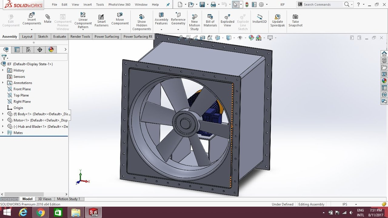 Solidworks Tutorial Project Ief Industrial Exhaust Fan Part 1 for dimensions 1280 X 720
