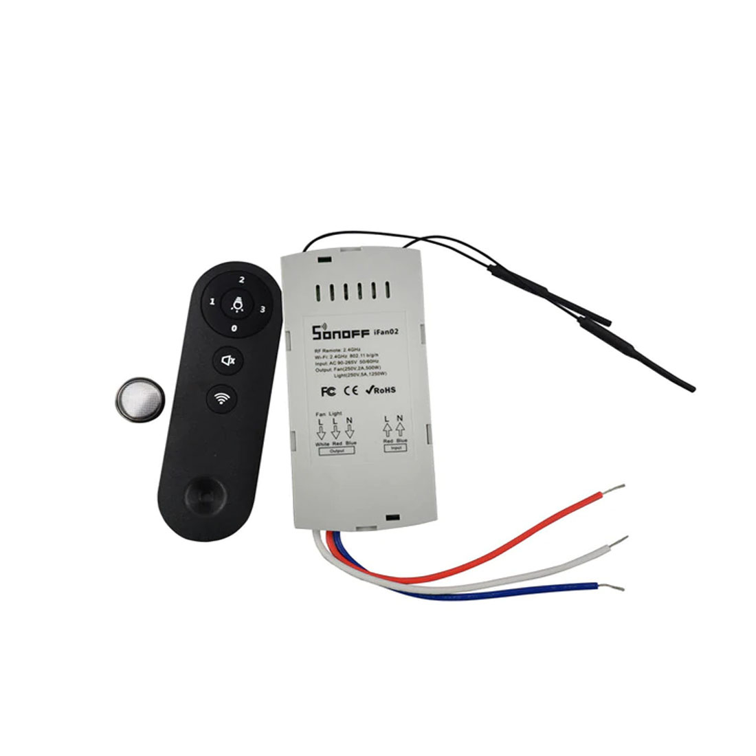 Sonoff Ifan 02 Ceiling Fan And Light Controller Wifi And Remote Onoff for sizing 1100 X 1100