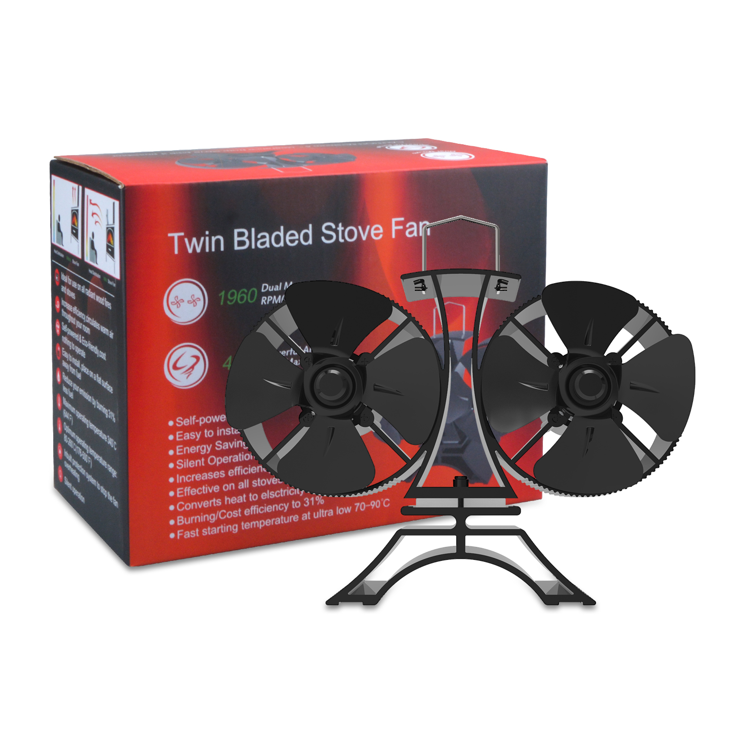 Sonyabecca 8 Blade Stove Fan Heated Powered Stove Fans pertaining to measurements 1500 X 1500