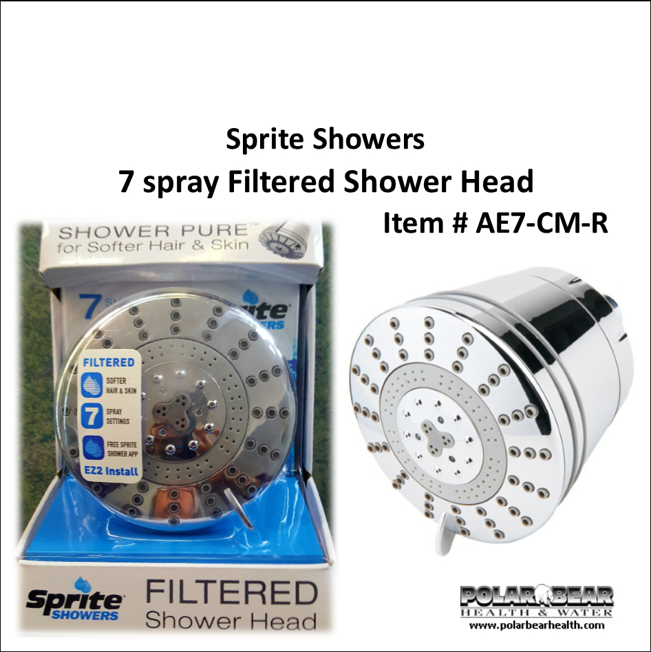 Sprite Showers 7 Spray Filtered Shower Head for measurements 946 X 947