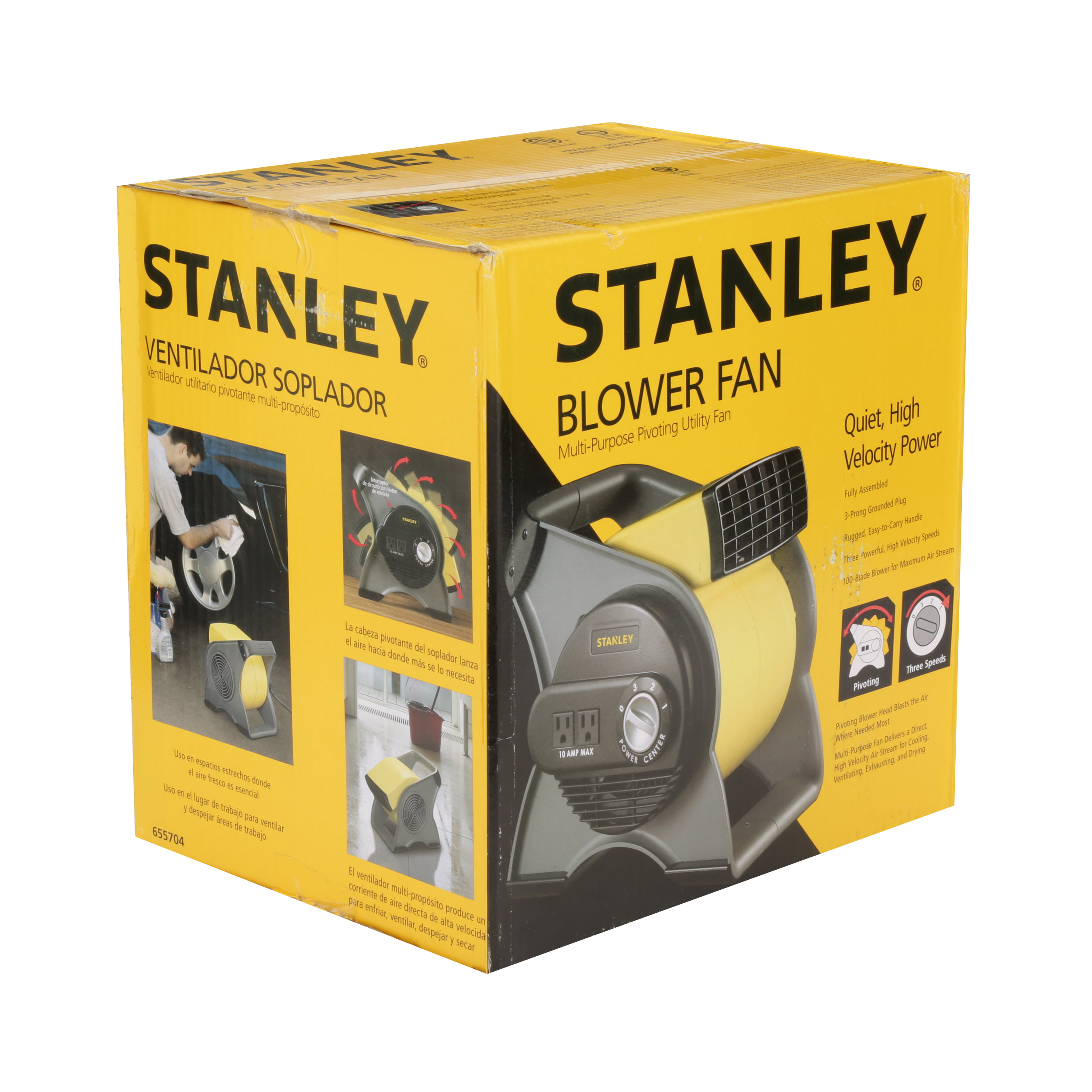 Stanley High Velocity Blower 3 Speed Fan Model 655704 Blackyellow for dimensions 2500 X 2500