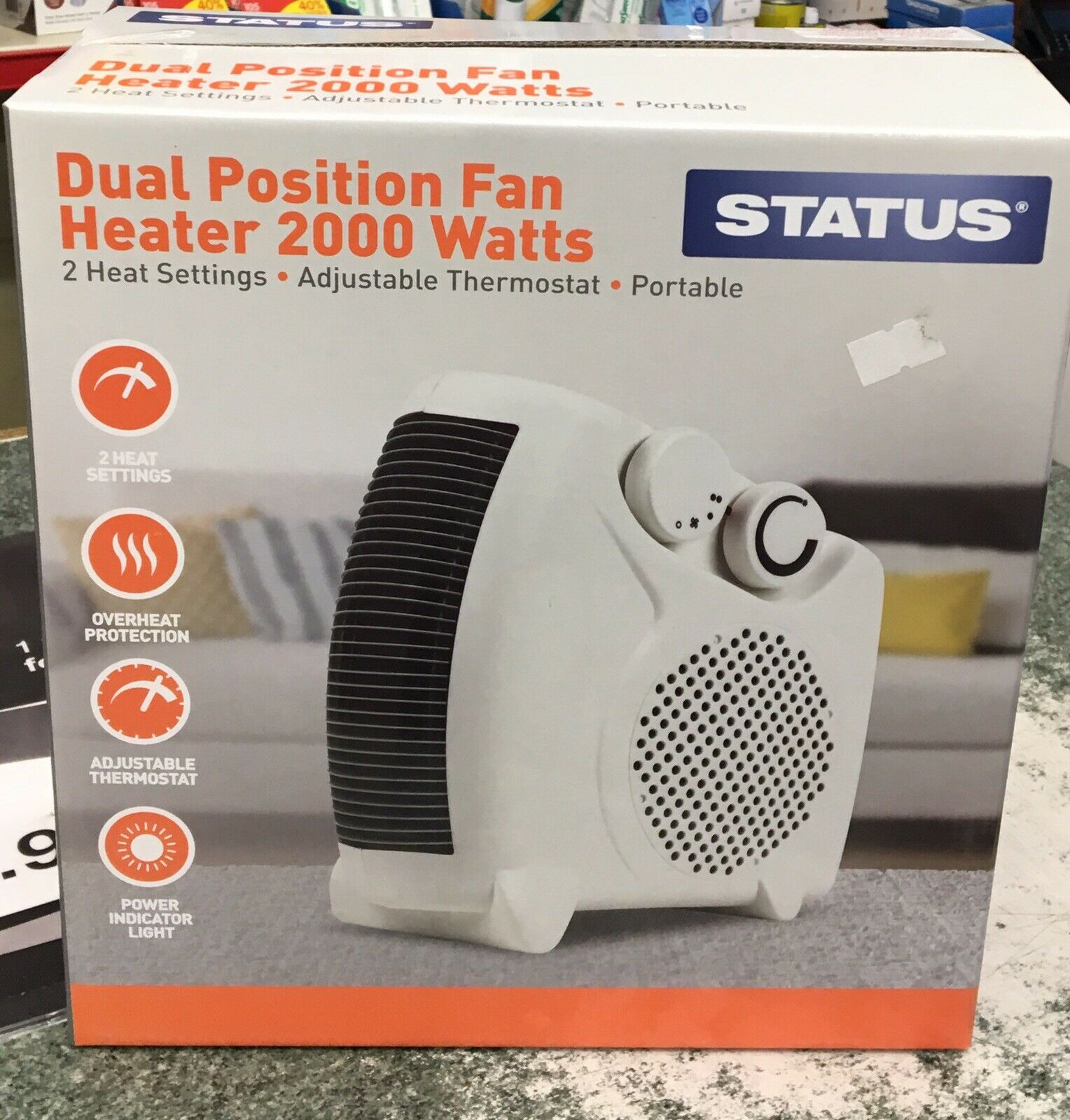 Status Dual Position Portable Electric Fan Heater 2 Heat Settings 1000w 2000w with regard to sizing 1528 X 1600