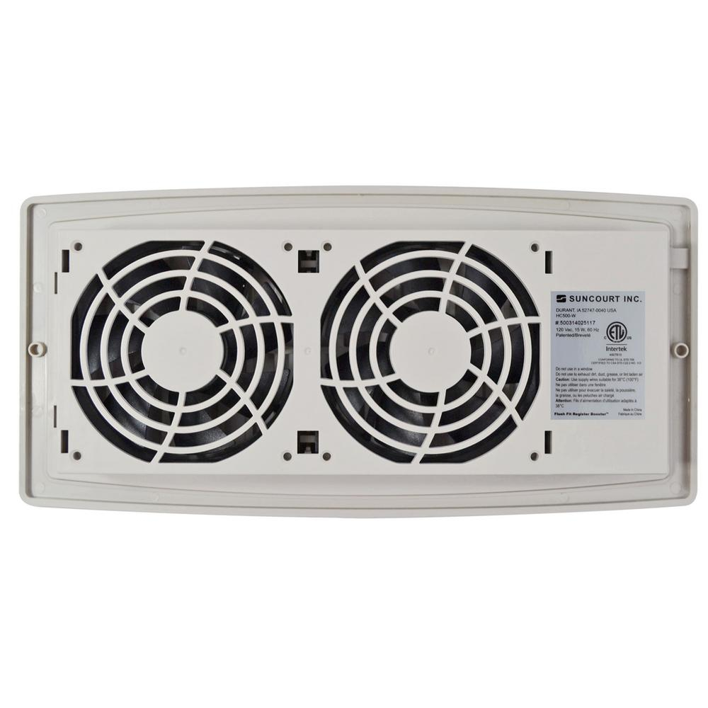 Suncourt Flush Fit Register Booster Fan In White with dimensions 1000 X 1000