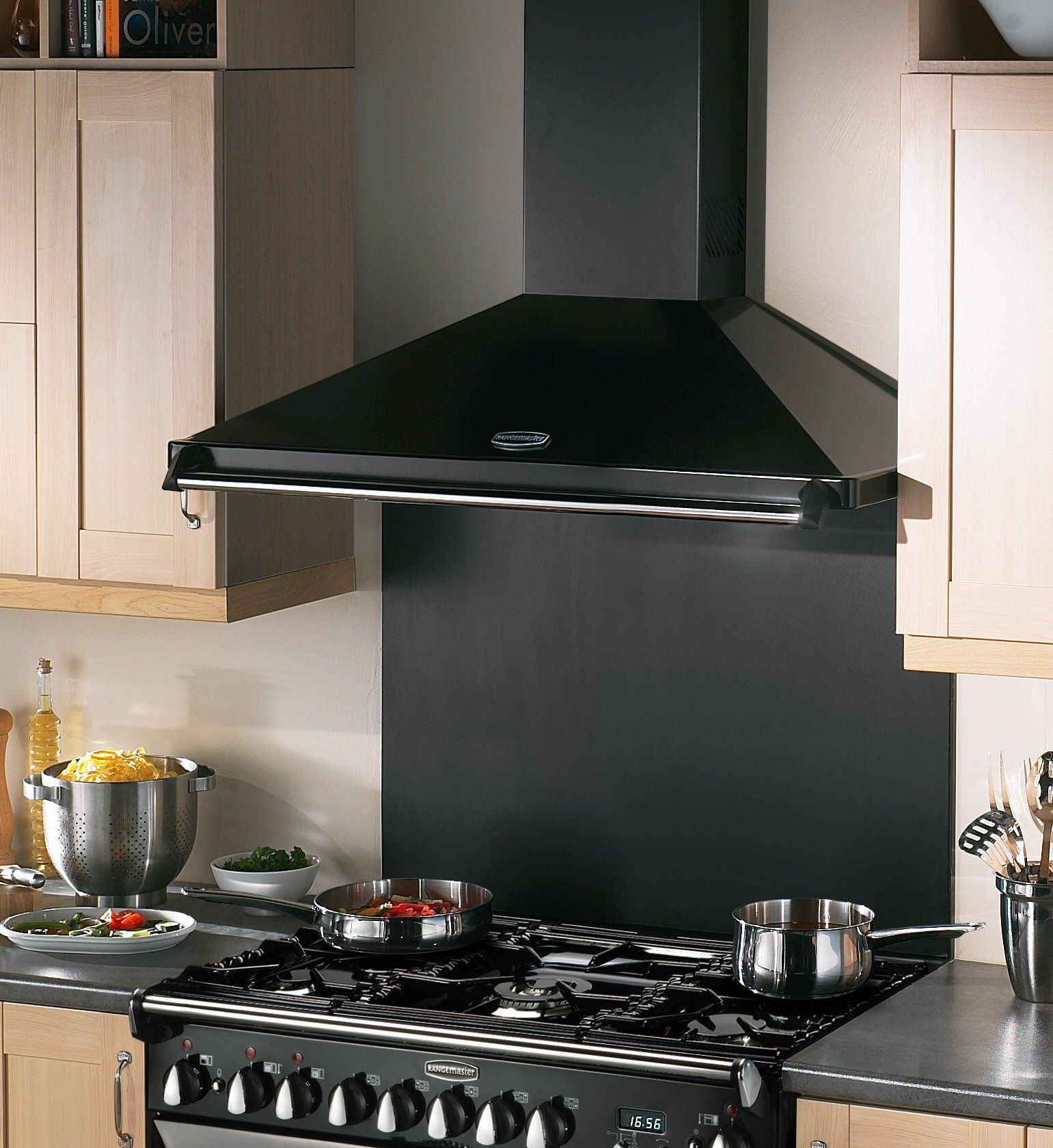 The Chrome And Black Classic Chimney Hood Shows The with regard to dimensions 1541 X 1679
