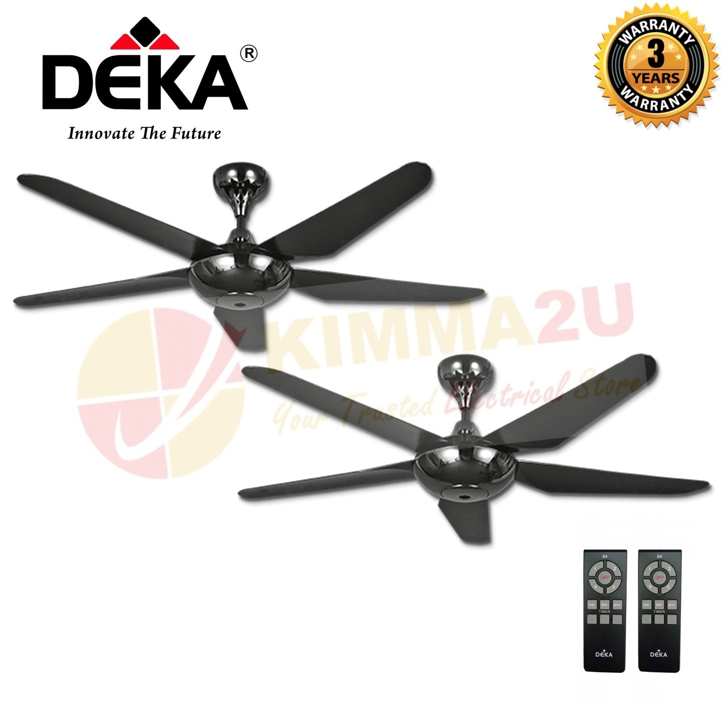 Twin Pack Deka X6n 56 5 Blades Gun Metal Ceiling Fan With Remote Control with regard to size 1440 X 1440
