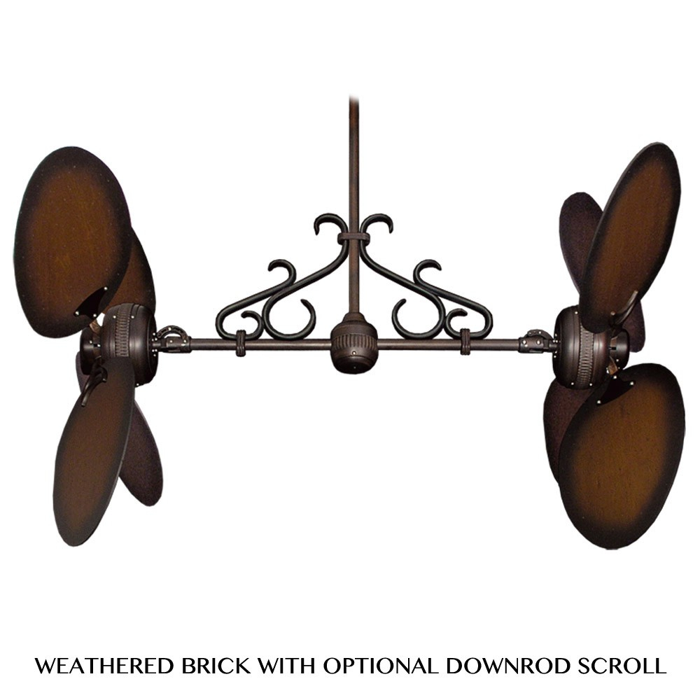 Twin Star Ii Dual Motor Ceiling Fan Gulf Coast Fans W Distressed Walnut Blades throughout size 1000 X 1000