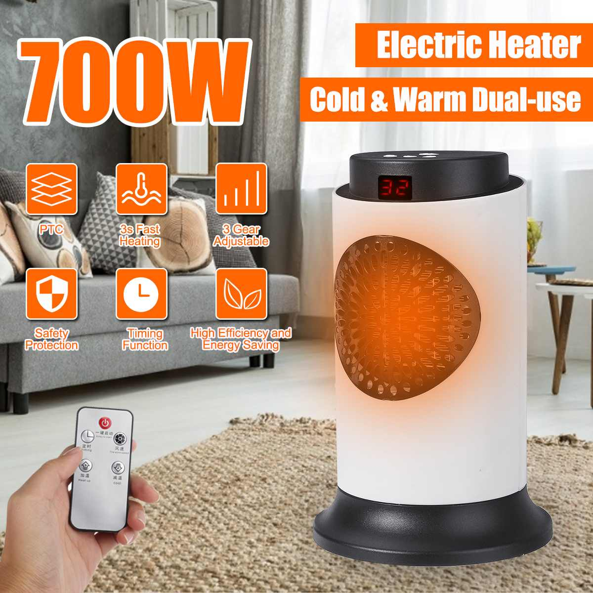 Us 1309 37 Off220v 50hz 700w Power Electric Heater Ceramic Heating Electric Warmer Heater Room Heaters Warm Air Fan Heaterelectric Heaters pertaining to size 1200 X 1200
