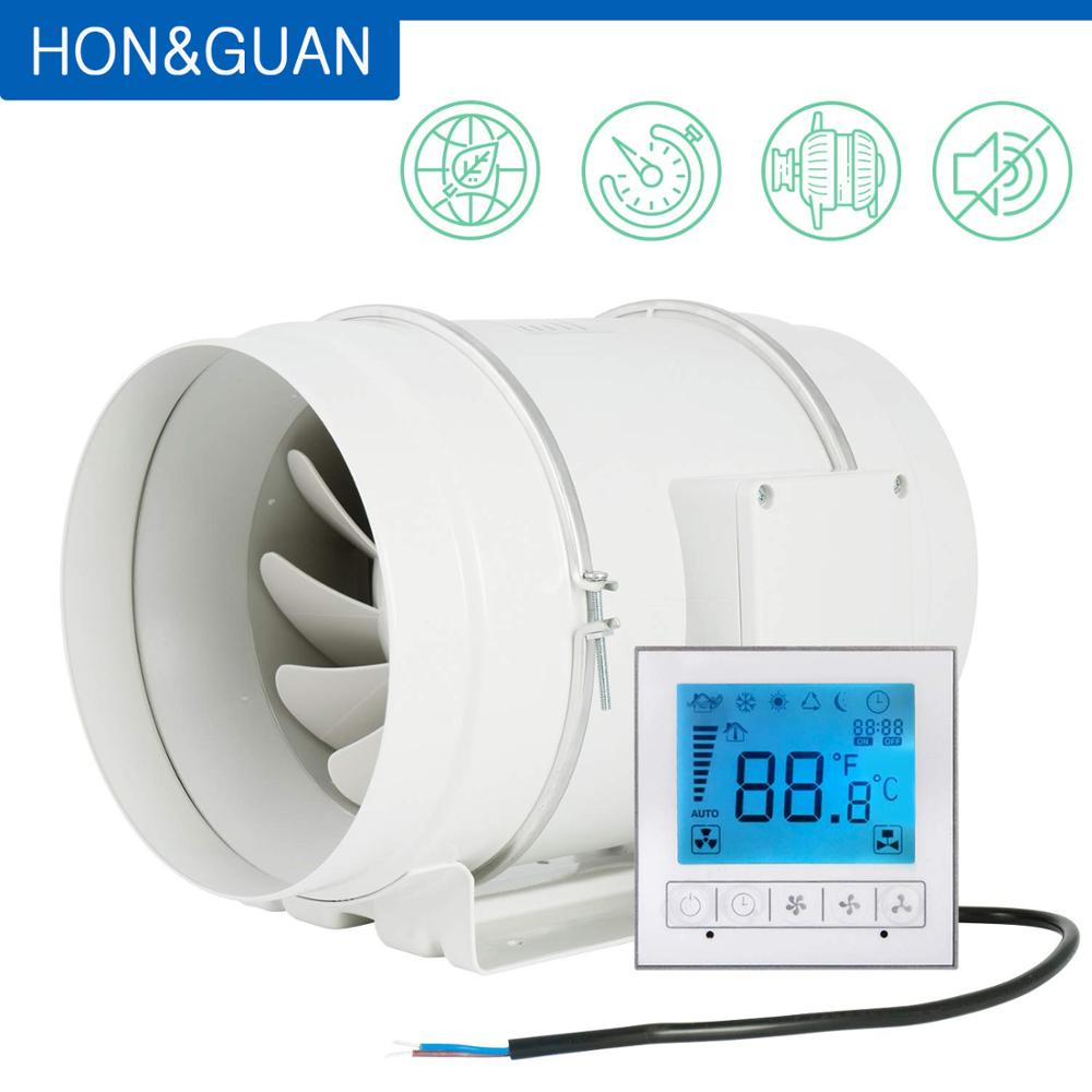 Us 19998 20 Offhonguan 8 Inch Timer Extractor Inline Duct Fan With Smart Controller For Bathroom Ventilation Fan Hf 200pmzcexhaust Fans regarding measurements 1000 X 1000