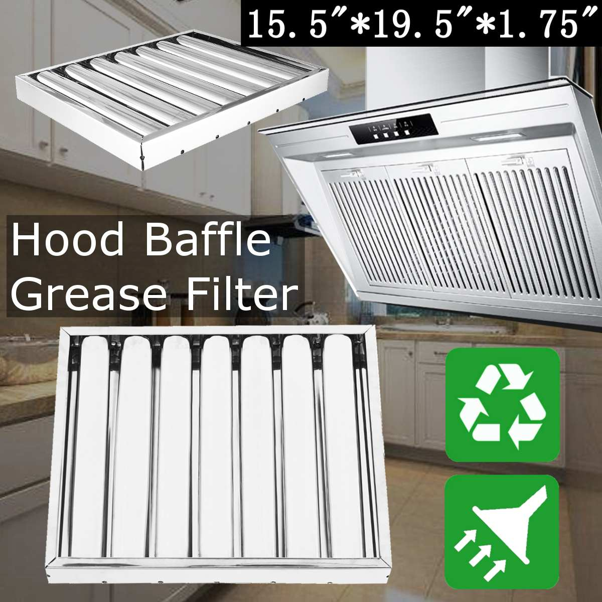 Us 3519 31 Off40x50x5cm Stainless Steel Kitchen Hood Extractor Fan Grease Filter Baffle Hood Grease Filter Kitchen Cooker Clean Pollution for proportions 1200 X 1200