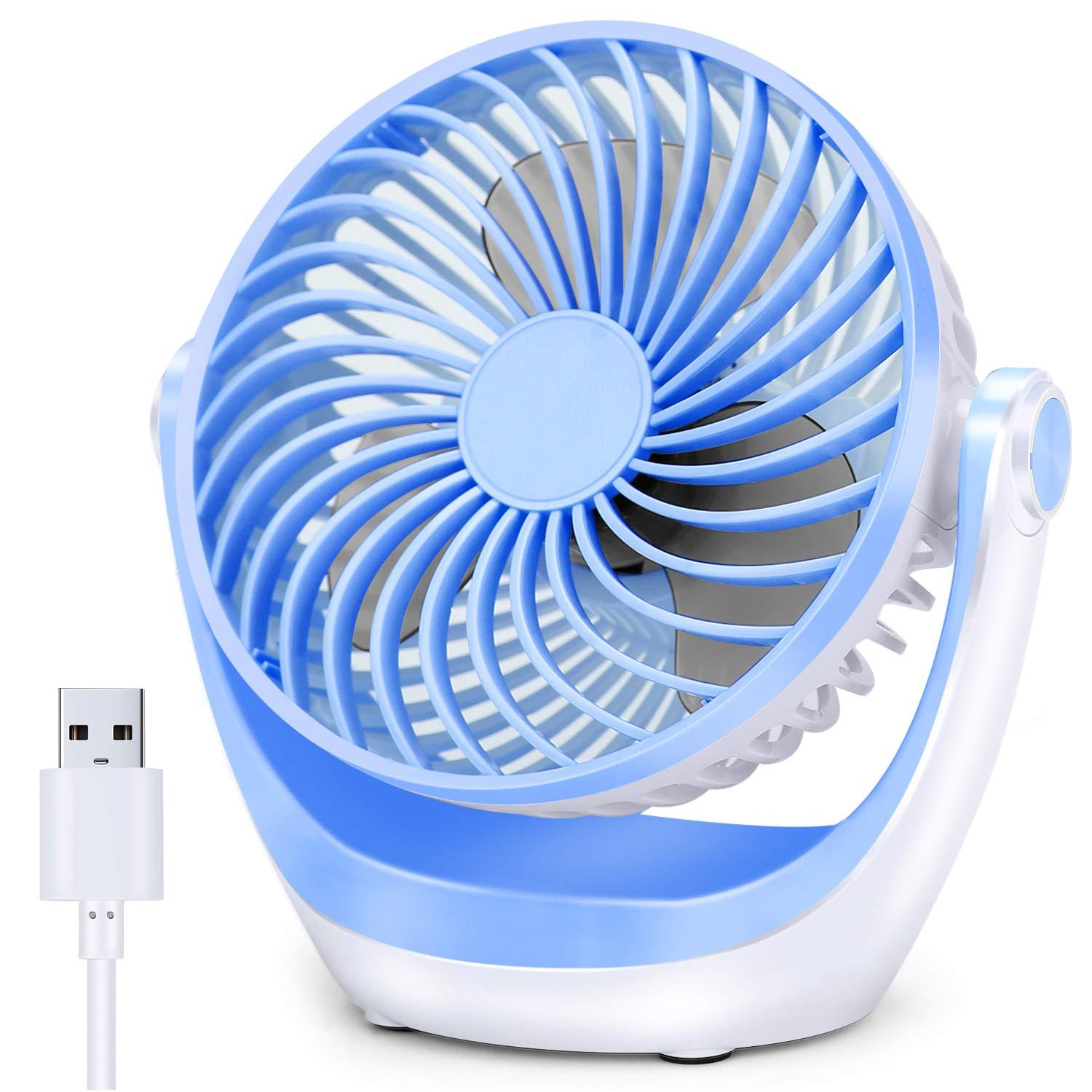 Usb Desk Fan Small Table Fan With Strong Airflow Ultra Quiet Portable Fan Speed Adjustable Head 360rotatable Mini Personal Fan For Home Office for size 1500 X 1500