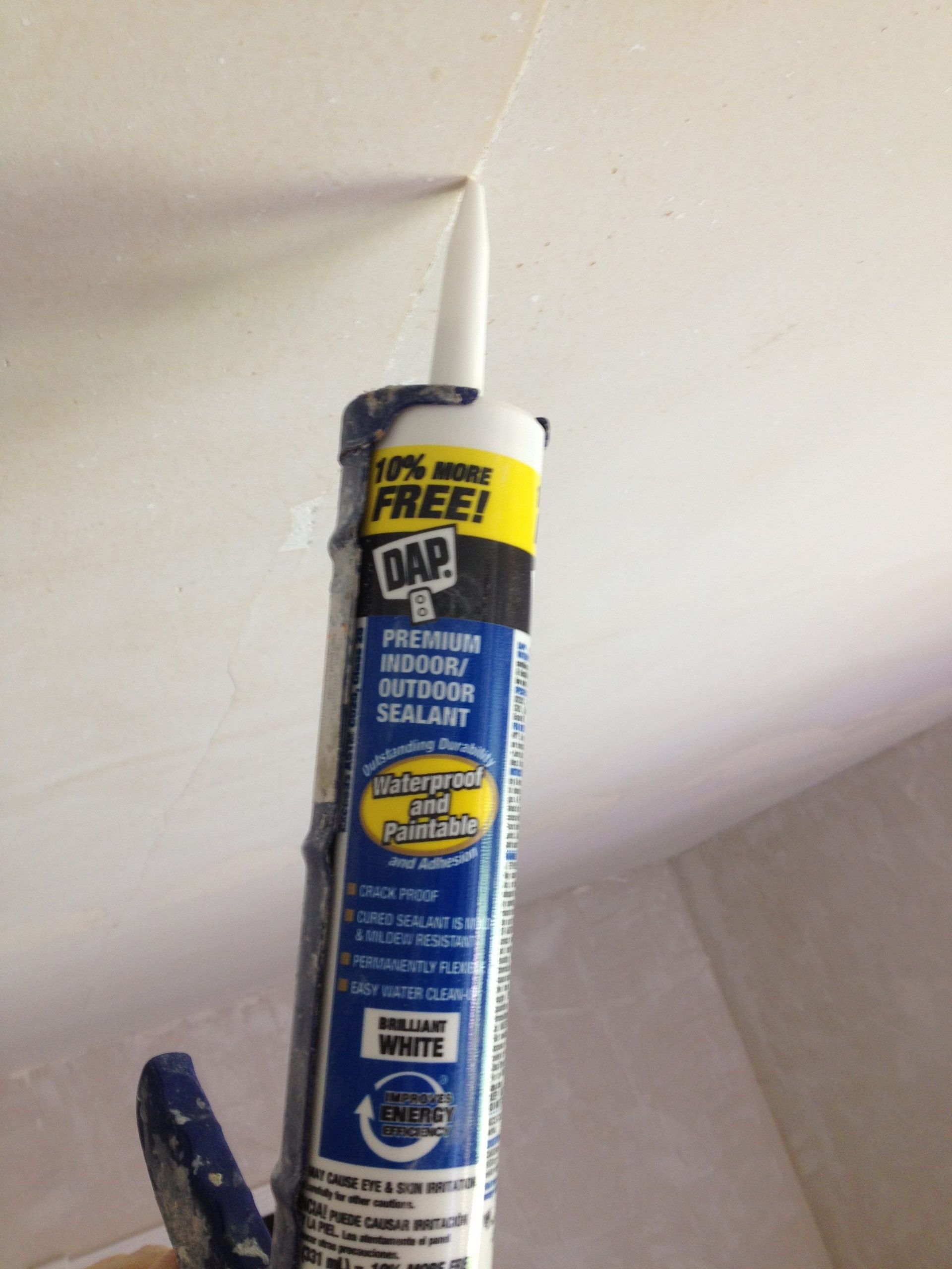 Use Paintable Caulk To Patch Small Ceiling Cracks Not intended for sizing 2448 X 3264