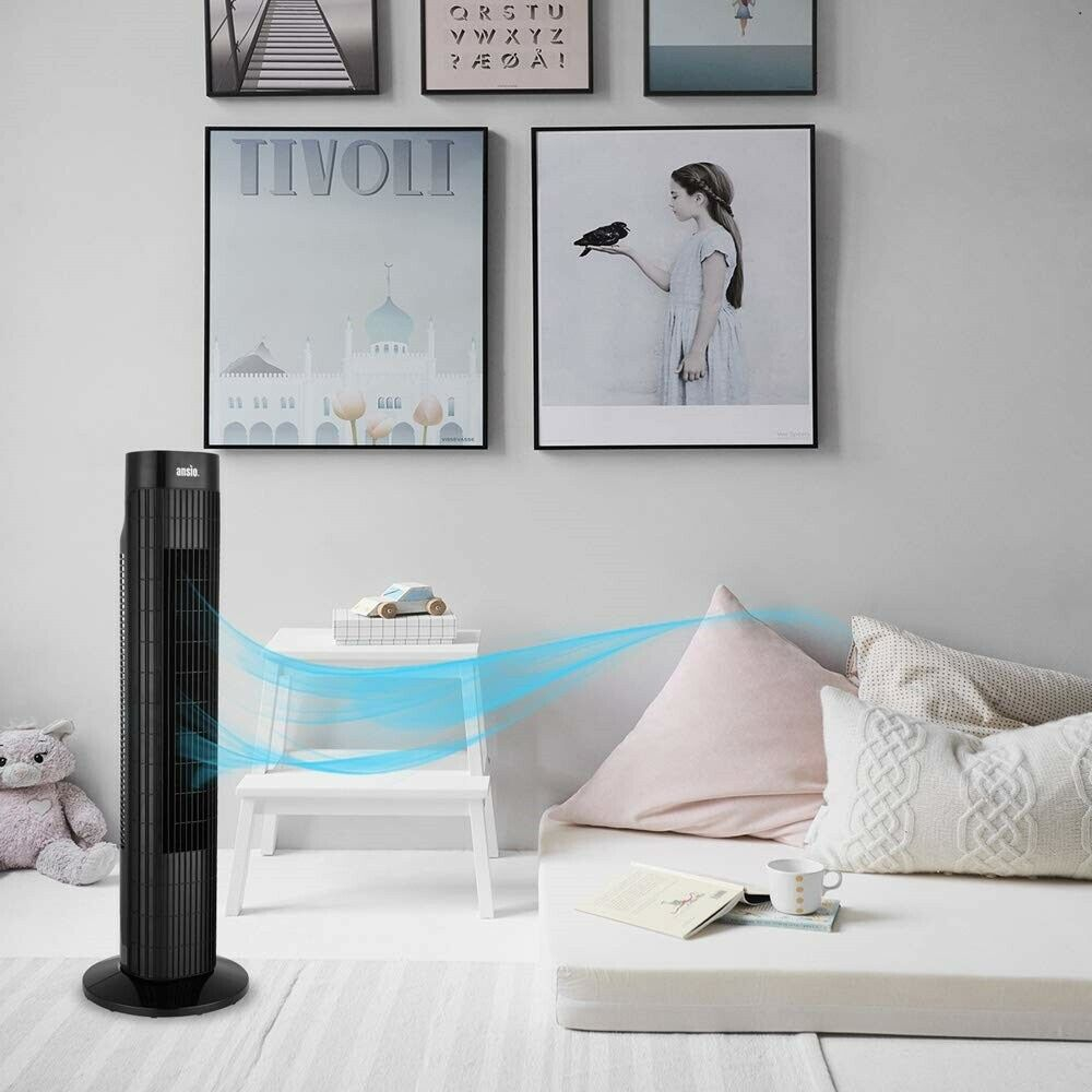 Vertical Fan With Remote Control Black Quiet Tower Digital Display Cooling Air pertaining to proportions 1000 X 1000