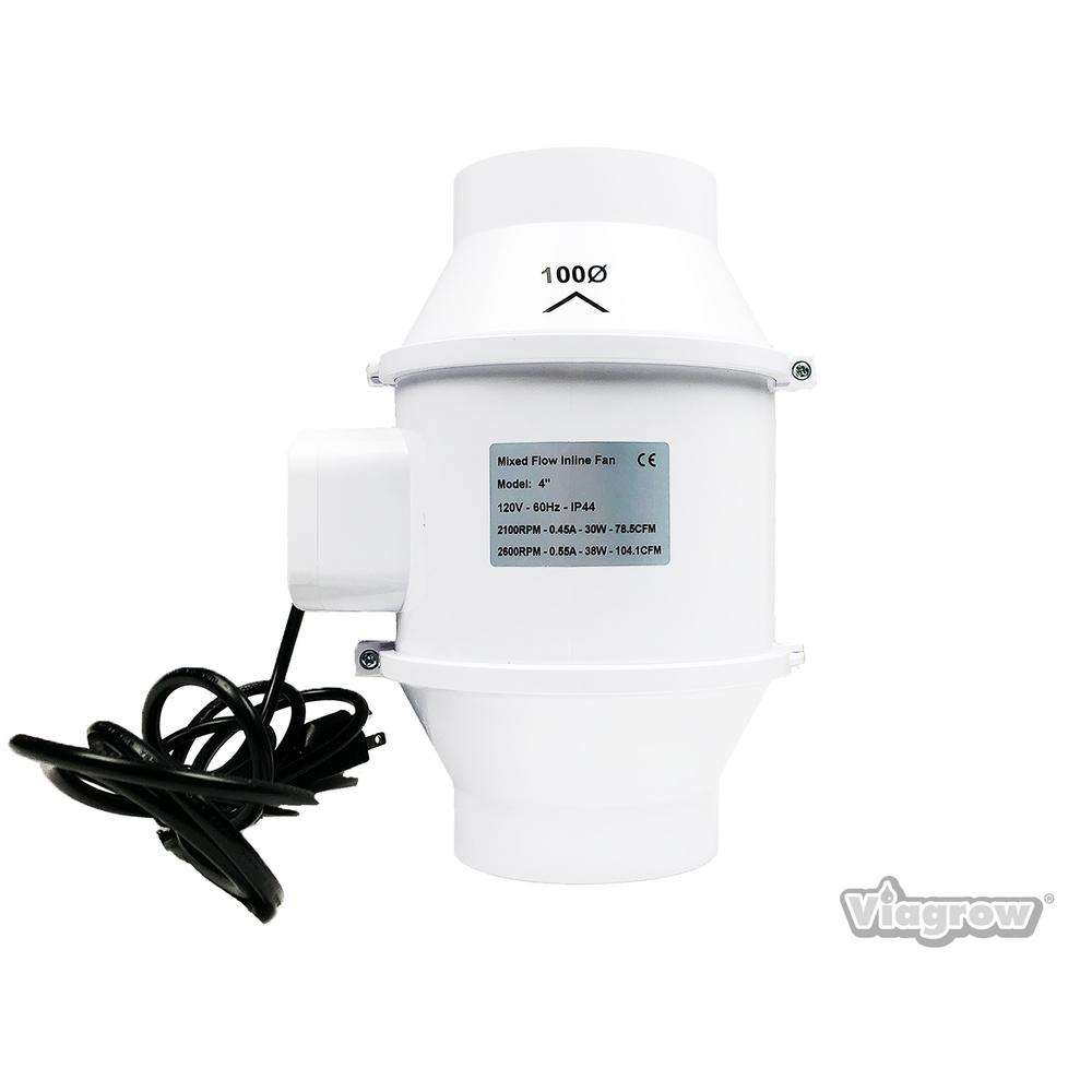 Viagrow 4 In 105 Cfm Ceiling Or Wall Inline Bathroom Exhaust Fan with sizing 1000 X 1000