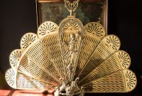 Vintage Brass Fireplace Screen Fireplace Fan Art Deco with regard to proportions 3000 X 2250