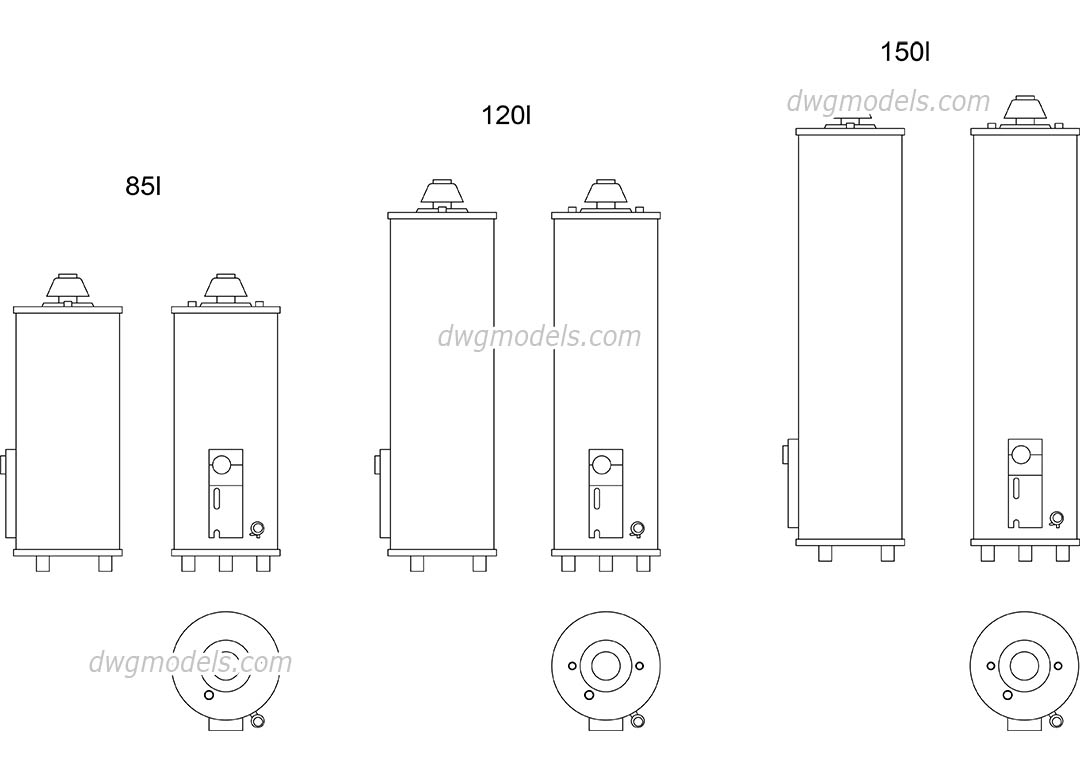 Water Heater Autocad Blocks Free Dwg Models with regard to size 1080 X 760