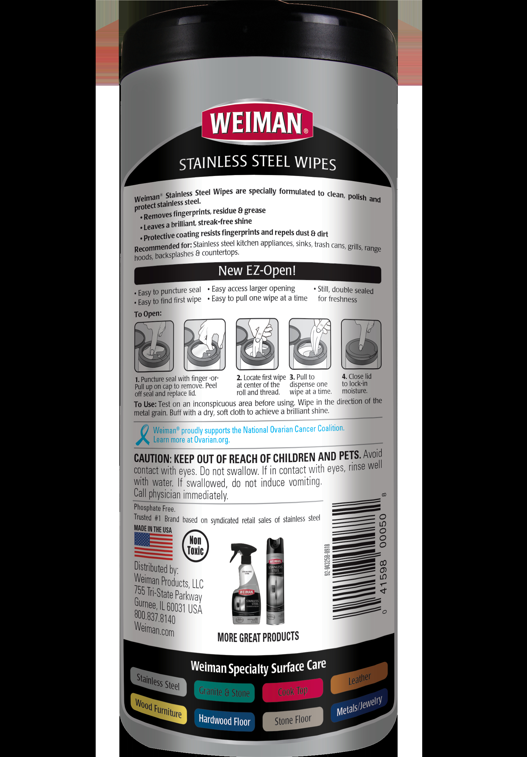 Weiman Stainless Steel Cleaner Wipes 30 Count inside sizing 1735 X 2490