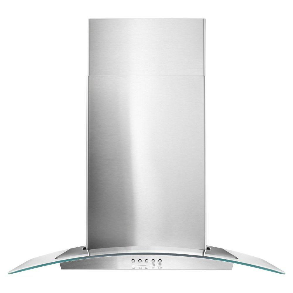 Whirlpool 30 In Concave Glass Wall Mount Range Hood In Stainless Steel for measurements 1000 X 1000