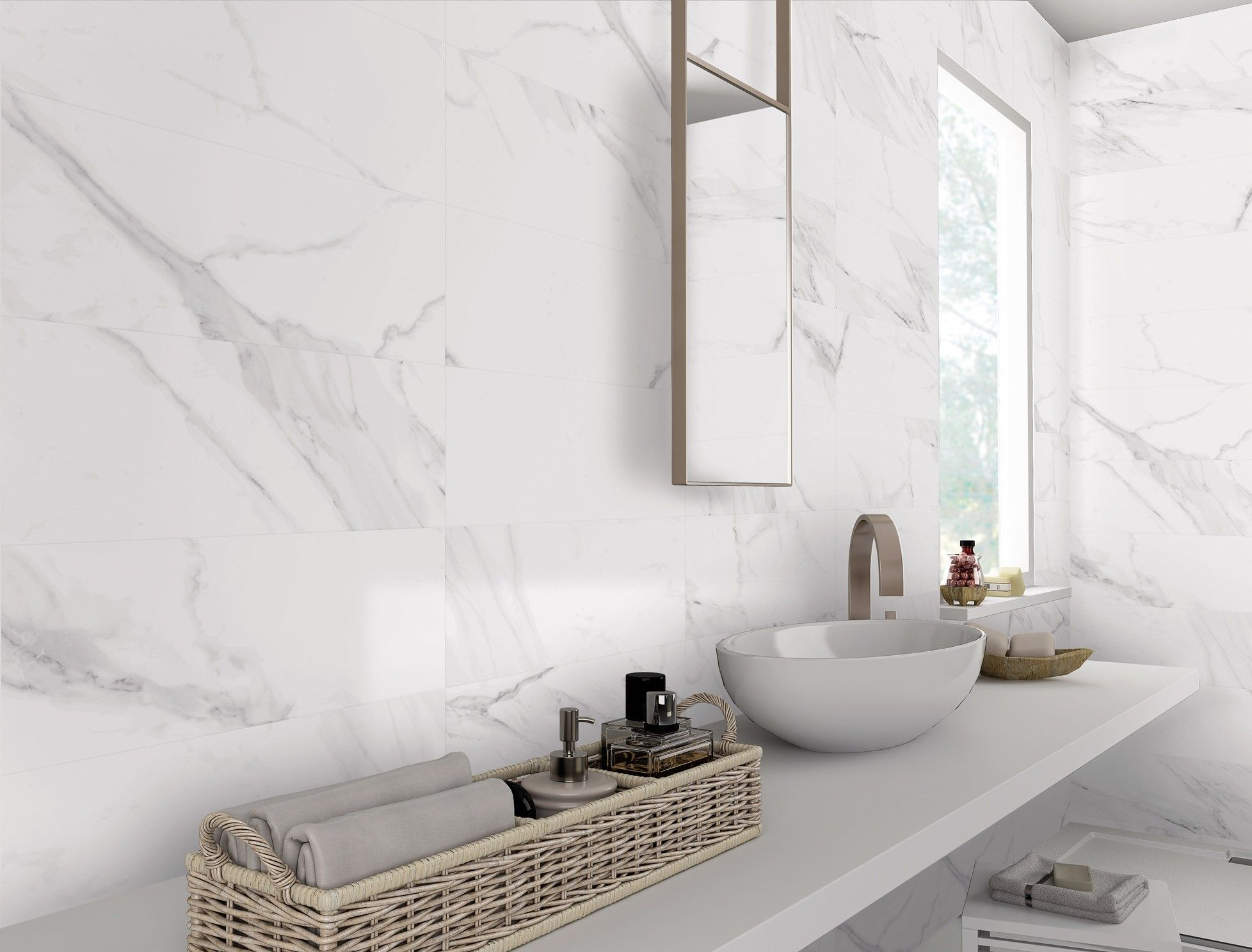 White Marble Effect Matt Porcelain Wall And Floor Tile pertaining to proportions 1956 X 1488