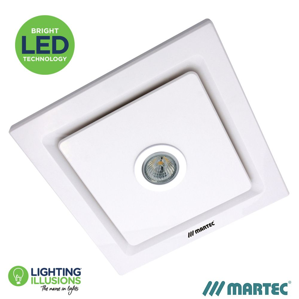 White Martec Tetra Bathroom Exhaust Fan With 7w Led Light for size 1000 X 1000