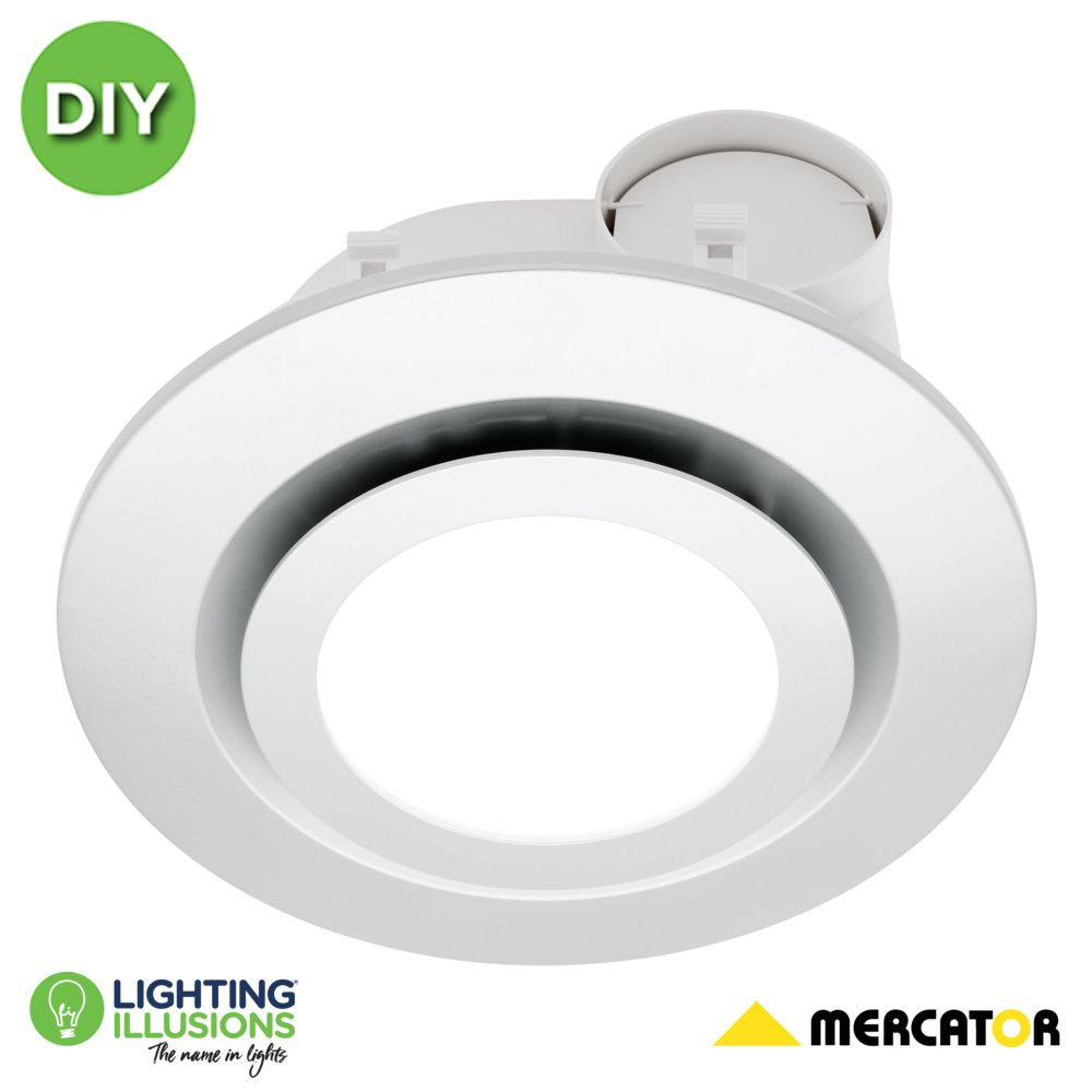 White Round Mercator Starline Diy Exhaust Fan With 16w Led Light intended for dimensions 1000 X 1000