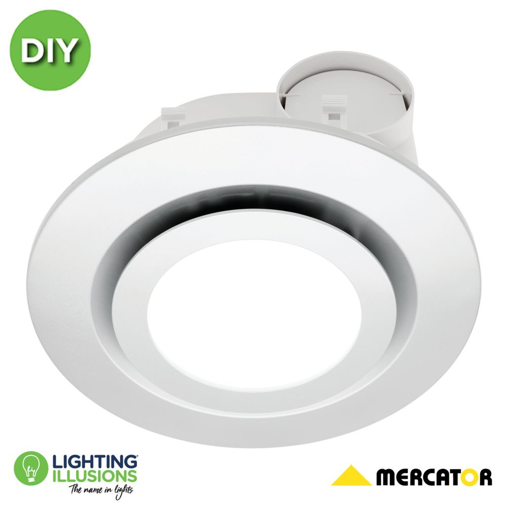 White Round Mercator Starline Diy Exhaust Fan With 16w Led Light with dimensions 1000 X 1000