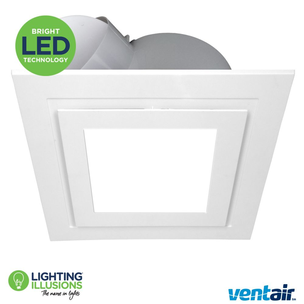 White Square Ventair Airbus 250 Pro V Bathroom Exhaust Fan With 14w Led Light intended for proportions 1000 X 1000